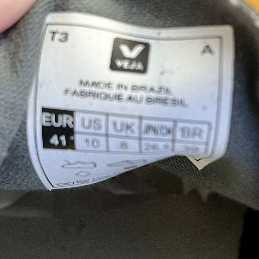 VEJA V-10 Black Leather Sneakers Shoes Lace Up Low Top Sz‎ US 10 UK 8 EU 41